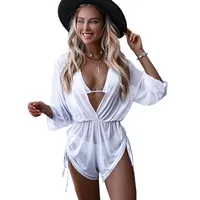 Women's Solid Color Bikinis Sets With Cover Ups main image 5