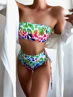 Europe And America New Solid Color High Waist Sexy Chest Strap Bikini sku image 14