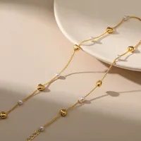 Simple Style Heart Artificial Crystal Copper Necklace In Bulk main image 3
