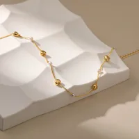 Simple Style Heart Artificial Crystal Copper Necklace In Bulk main image 4
