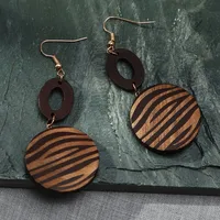 Geometric Wood No Inlaid Earrings main image 4