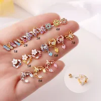 Ear Cartilage Rings & Studs Geometric 316 Stainless Steel  Copper Plating main image 2
