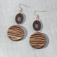 Geometric Wood No Inlaid Earrings sku image 1