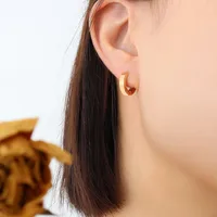 Fashion 304 Stainless Steel No Inlaid 18K Gold Plated Earrings sku image 4