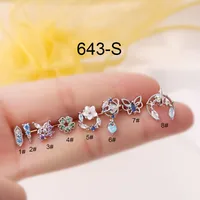 Ear Cartilage Rings & Studs Geometric 316 Stainless Steel  Copper Plating sku image 13