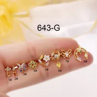 Ear Cartilage Rings & Studs Geometric 316 Stainless Steel  Copper Plating sku image 15
