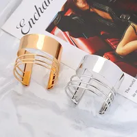 Fashion Personality Metal Bracelet Punk Street Shooting Open Bracelet Hollow Simple Jewelry main image 1