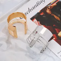 Fashion Personality Metal Bracelet Punk Street Shooting Open Bracelet Hollow Simple Jewelry main image 2