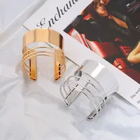 Fashion Personality Metal Bracelet Punk Street Shooting Open Bracelet Hollow Simple Jewelry main image 4