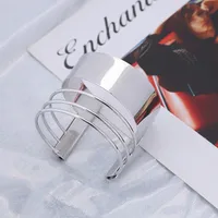 Fashion Personality Metal Bracelet Punk Street Shooting Open Bracelet Hollow Simple Jewelry sku image 2