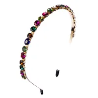 European And American Style Inlaid Glass Rhinestone Colored Diamond Hairband main image 1