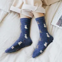 Kitten Wool Socks Female Thickened Winter Retro Pile Socks main image 2