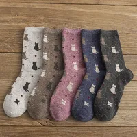Kitten Wool Socks Female Thickened Winter Retro Pile Socks main image 3