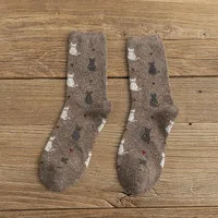 Kitten Wool Socks Female Thickened Winter Retro Pile Socks sku image 3