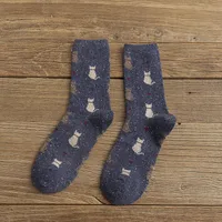 Kitten Wool Socks Female Thickened Winter Retro Pile Socks sku image 5