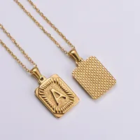 304 Stainless Steel 18K Gold Plated Simple Style Plating Letter No Inlaid Pendant Necklace main image 4