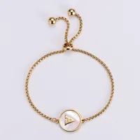 Simple Style Letter 304 Stainless Steel 18K Gold Plated Shell Bracelets In Bulk main image 5