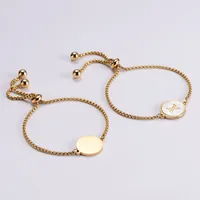 Simple Style Letter 304 Stainless Steel 18K Gold Plated Shell Bracelets In Bulk main image 1
