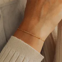 U Shape Stainless Steel 14K Gold Plated No Inlaid Bracelets In Bulk main image 2