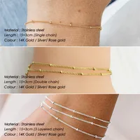 U Shape Stainless Steel 14K Gold Plated No Inlaid Bracelets In Bulk main image 3