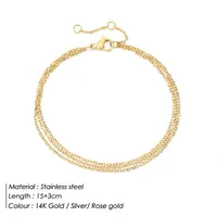 Fashion U Shape Stainless Steel 14K Gold Plated No Inlaid Bracelets In Bulk sku image 1
