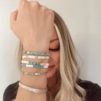 Cross-border New Arrival Twin Hand Jewelry Bohemian Beach Style Spring And Summer Tila Rainbow Small Bracelet For Women main image 1