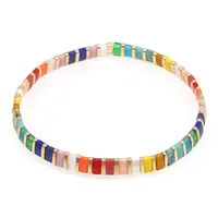 Cross-border New Arrival Twin Hand Jewelry Bohemian Beach Style Spring And Summer Tila Rainbow Small Bracelet For Women main image 4