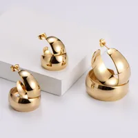 Simple Style Geometric Polishing Stainless Steel No Inlaid 18K Gold Plated Earrings main image 2