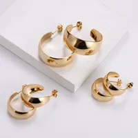Simple Style Geometric Polishing Stainless Steel No Inlaid 18K Gold Plated Earrings main image 3