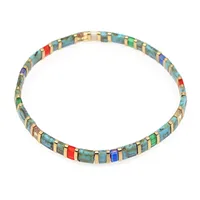 Cross-border New Arrival Twin Hand Jewelry Bohemian Beach Style Spring And Summer Tila Rainbow Small Bracelet For Women sku image 2