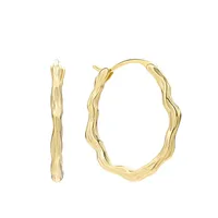 925 Sterling Silver No Inlaid Waves Earrings sku image 2