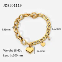 Fashion Heart 304 Stainless Steel Bracelets In Bulk sku image 1