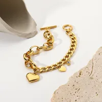 Fashion Heart 304 Stainless Steel Bracelets In Bulk main image 1
