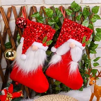 Hong Kong Love Creative Sequin Cap Christmas Stockings Christmas Candy Socks Faceless Old Man Gift Bag Christmas Decorative Ornaments main image 1