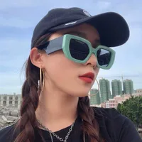 European And American Trend Box Wide-leg Sunglasses  New Color Matching Sunglasses Female main image 3