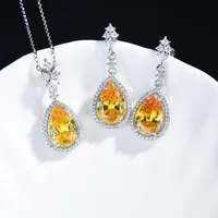 New Lucky Yellow Diamond Set Argyll Pink Diamond Pendant Topa Blue Earrings main image 1