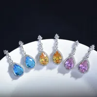 New Lucky Yellow Diamond Set Argyll Pink Diamond Pendant Topa Blue Earrings main image 4