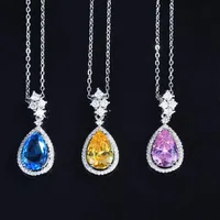 New Lucky Yellow Diamond Set Argyll Pink Diamond Pendant Topa Blue Earrings main image 5