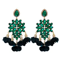New Bohemian Color Diamond Flower Earrings Personalized Wholesale main image 2