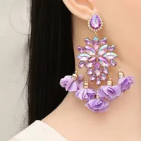 New Bohemian Color Diamond Flower Earrings Personalized Wholesale main image 3