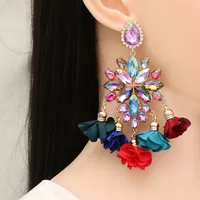 New Bohemian Color Diamond Flower Earrings Personalized Wholesale main image 4