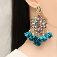 New Bohemian Color Diamond Flower Earrings Personalized Wholesale main image 5