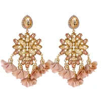 New Bohemian Color Diamond Flower Earrings Personalized Wholesale sku image 9
