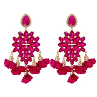 New Bohemian Color Diamond Flower Earrings Personalized Wholesale sku image 10