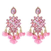 New Bohemian Color Diamond Flower Earrings Personalized Wholesale sku image 12