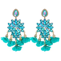 New Bohemian Color Diamond Flower Earrings Personalized Wholesale sku image 13