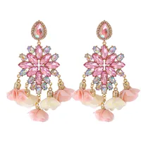 New Bohemian Color Diamond Flower Earrings Personalized Wholesale sku image 14