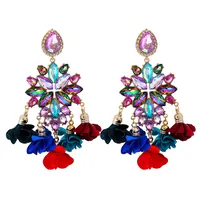 New Bohemian Color Diamond Flower Earrings Personalized Wholesale sku image 15