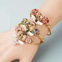 Fashion 304 Stainless Steel Alloy Gold Plated Rhinestones Bracelets In Bulk main image 1