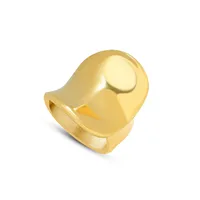 Popular Geometric Shaped Irregularly Exaggerated Ring Niche Titanium Steel Plated 18k Gold Ring main image 5
